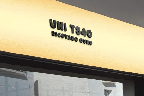 Chapa de Acm Unibond T840 Escovado Ouro 3mm 1.22 X 5.00m